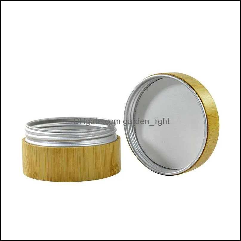 natural bamboo cosmetic bottles face body cream jars aluminium inner 50g storage bottle biodegradable