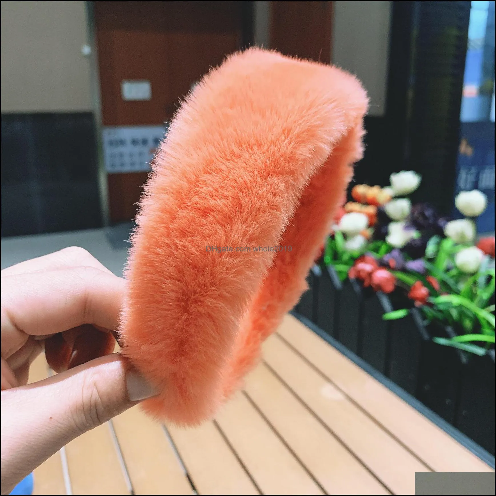  women headband fashion headbands sweet retro elegant rabbit fur hairbands hair accessories bands winter party jewelry head bands