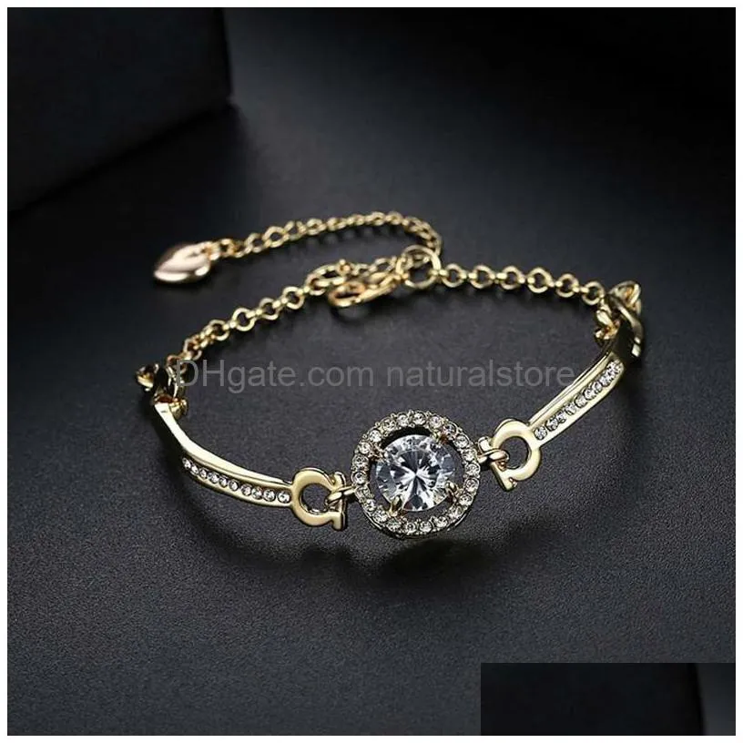 women rhinestone diamonds bracelet chains fashion charm pendant bracelets jewelry valentine s day gift for girlfriend 