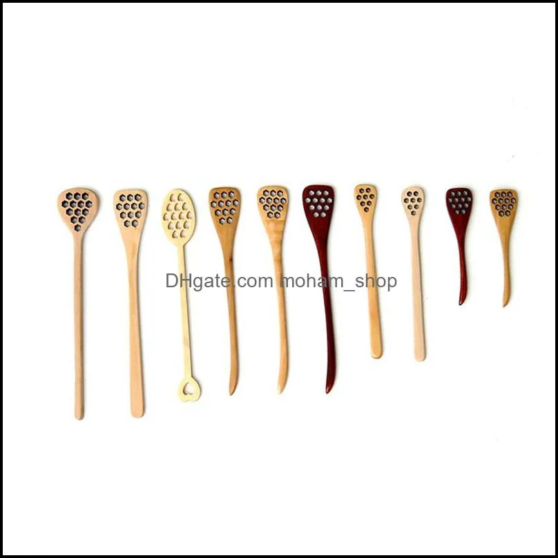 woodiness stirring spoon long handle manual eco friendly coffee spoons pattern selling with high quality 2xc j1