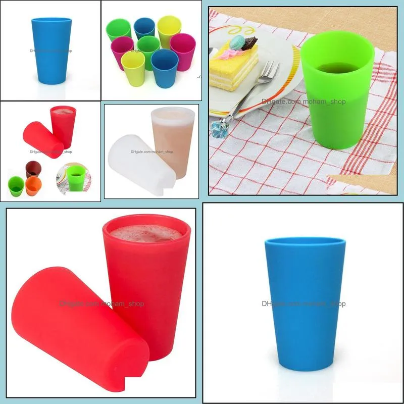 2021 silicone pint glasses squishy beer wine glasses rubber folding unbreakable cup 370ml 8 kinds color pad11307