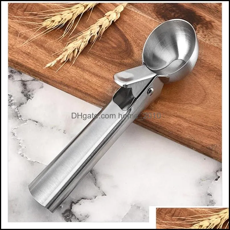 household kitchen gadgets solid color thickened stainless steel ice cream ball digger fruit digger