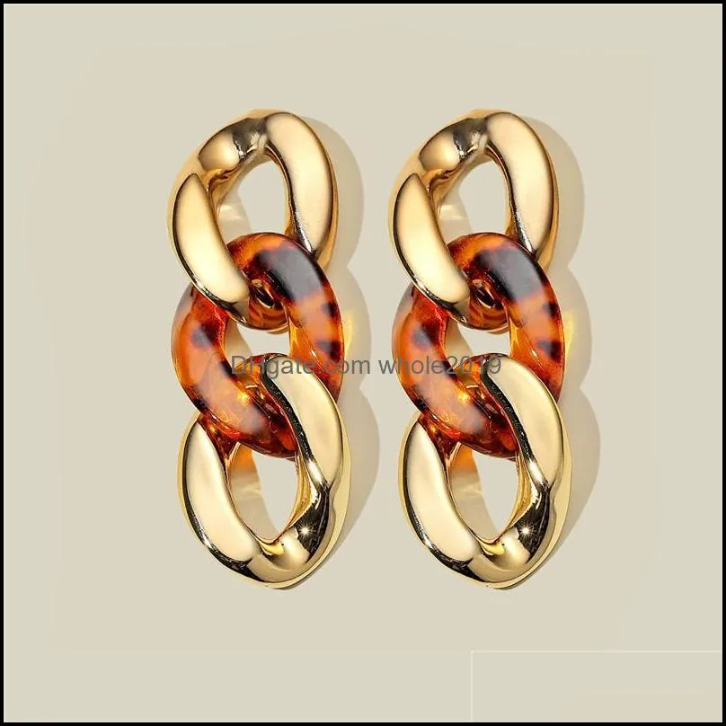 geometric acrylic fashion statement dangle earrings women vintage resin oval round leopard print acetic acid earring wedding jewelry