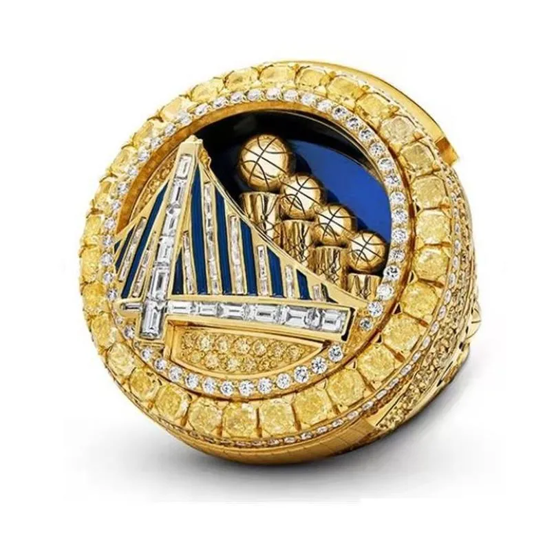 2022 curry basketball warriors team championship ring with wooden display box souvenir men fan gift jewelry