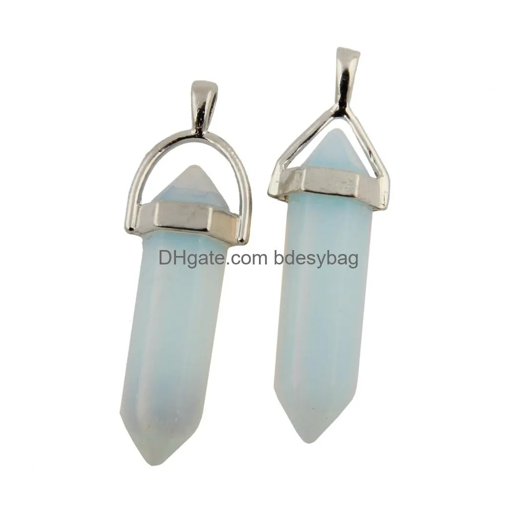 mutilcolor bullet shape healing pointed chakra pendants sugilite quartz crystal stone charm randow color for necklace making