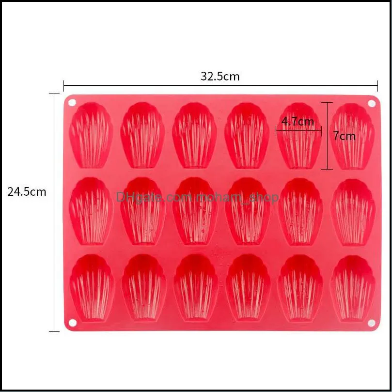 18 cavity shell love silicone cake mould silicone 3d heart shape fondant cake mousse chocolate baking mold modelling kitchen