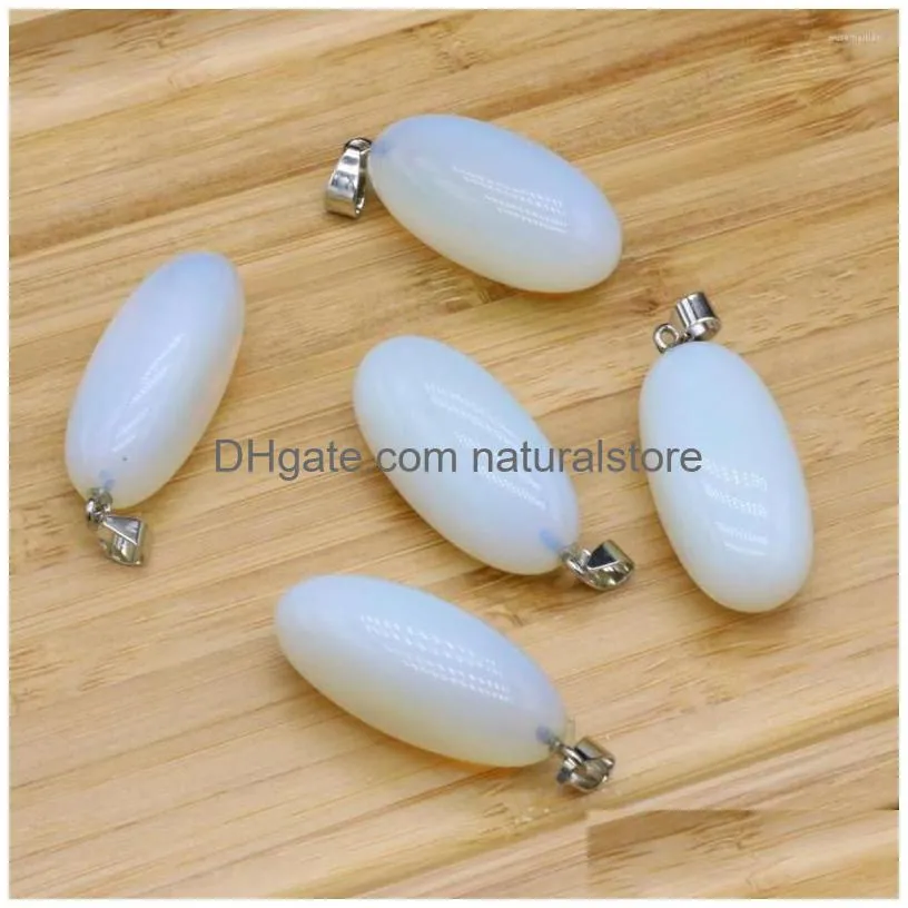 pendant necklaces 1pc natural stone opal pendants reiki heal polished charms for jewelry making diy women necklace earring gifts