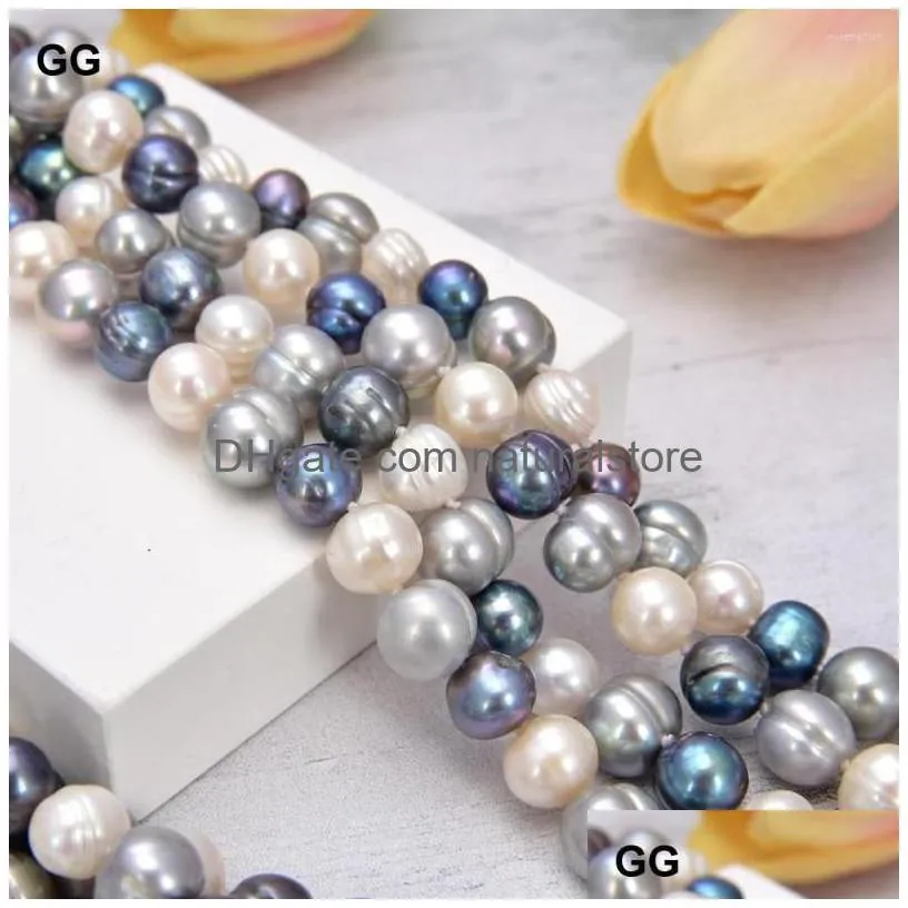 pendant necklaces guaiguai jewelry 20 4 strands 910mm white black round pearl necklace