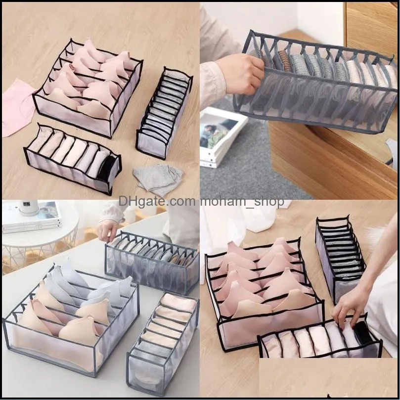 drawer type bras packing boxs home supplies adult children underwear underpants socks black grey storage box arrival 6 5ly3 j2