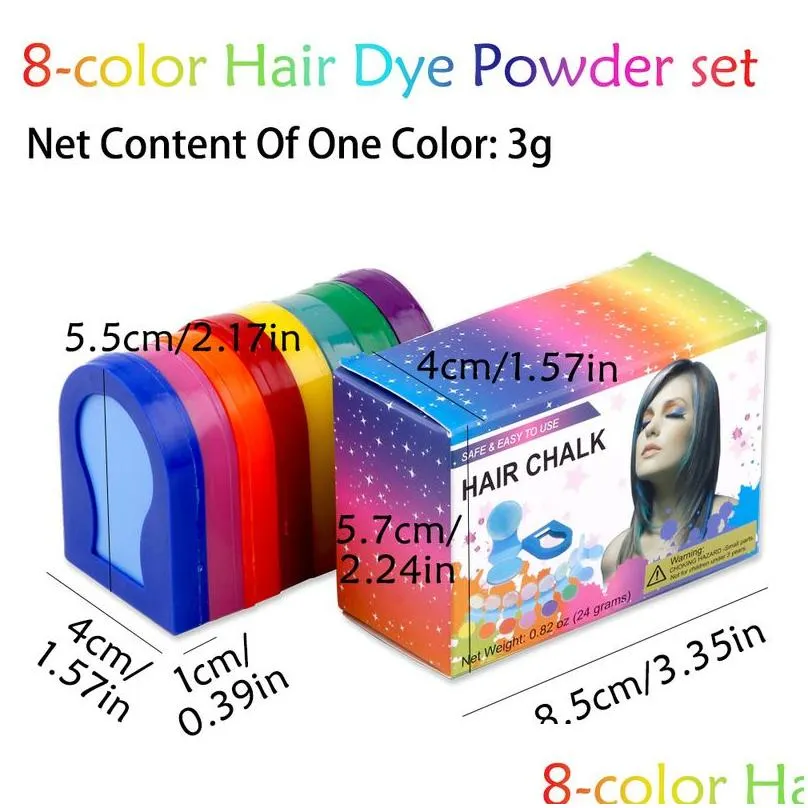 hair colors 8 chalk powder temporary spray diy women pastels salon portable beauty dye ful paint styling 220921