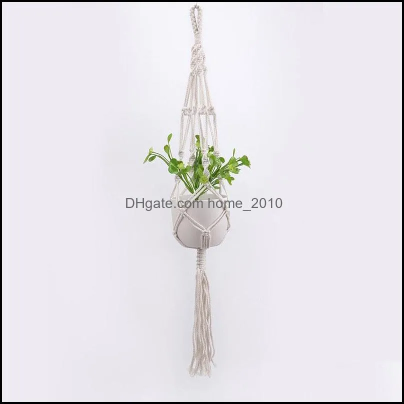 handmade macrame plant hanger flower pot hanger for wall decoration countyard garden pot tray for plant garden decoration