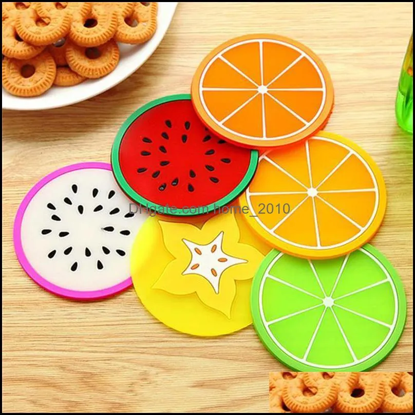 kitchen gadgets silicone cup coaster creative fruit style heat resistant placemat cute fruit drink table mat kitchen accessories