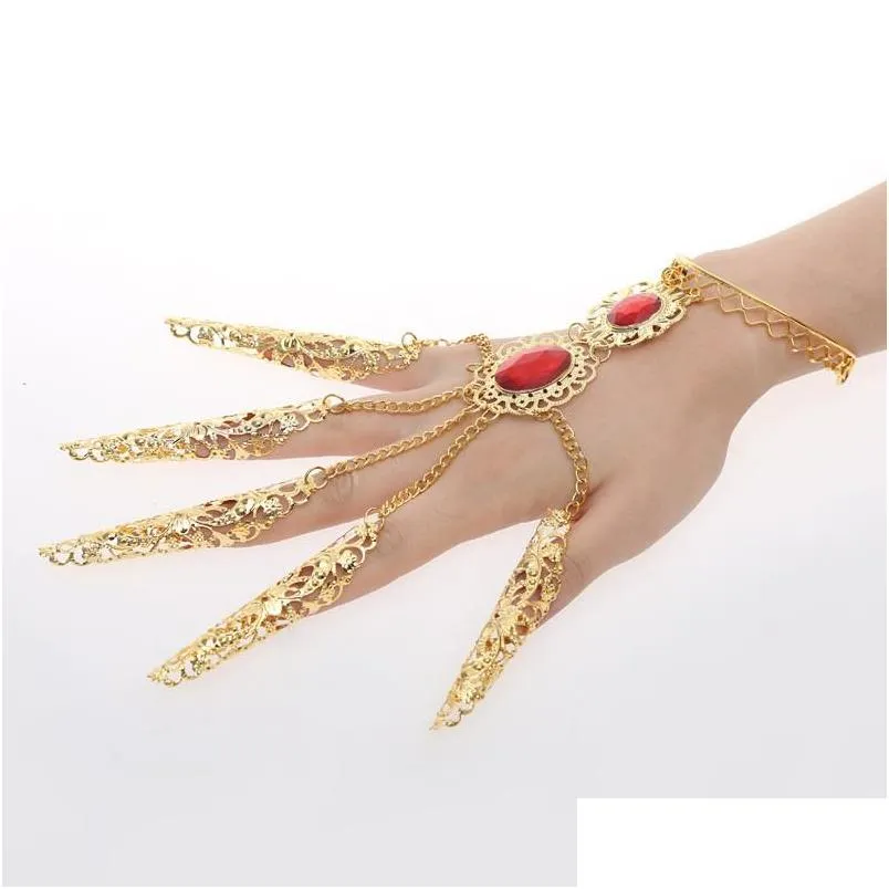 finger set indian dance accessories ring bracelet dance accessories show props long fingers