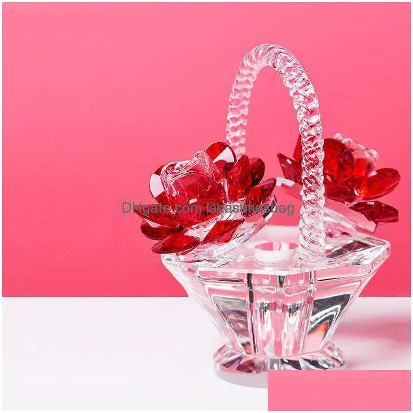 arts and crafts glass home aessories christmasbag crystal flower basket living room wine cabinet wedding small teacher mothers day gi