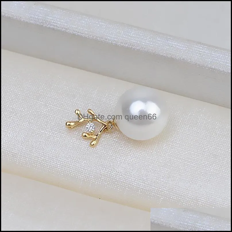 wholesale 18k gold pearl pendant settings pearl necklace settings au750 diy pearl necklace women fashion jewelry wedding gift