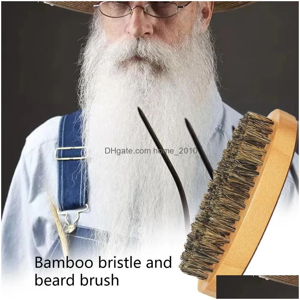 man boar bristle beard brush hard log handle comb shaving brush inventory wholesale