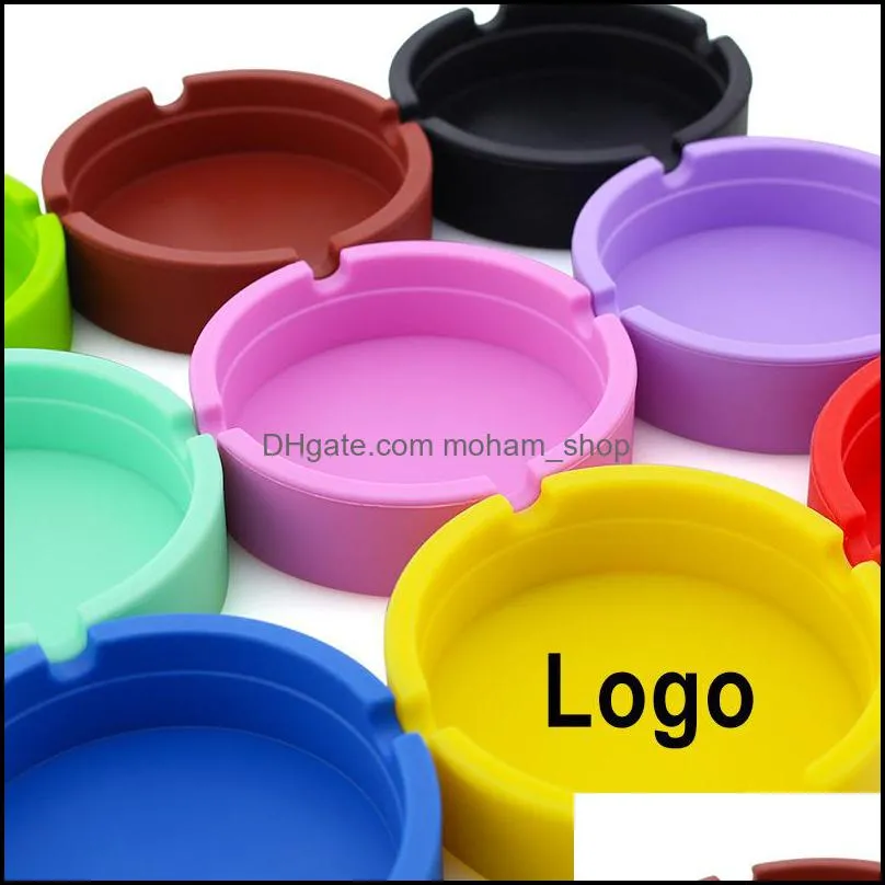 round smoke smoking ashtraies soft silicone home office portable originality ashtray bar ktv color durable arrival 2 75dsa m2