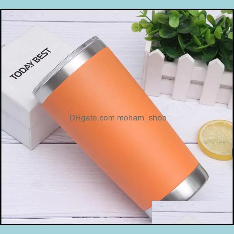 20oz tumbler double wall stainless steel vacuum insulation coffee cup portable sports water bottle with seal lids sea ship pab11815