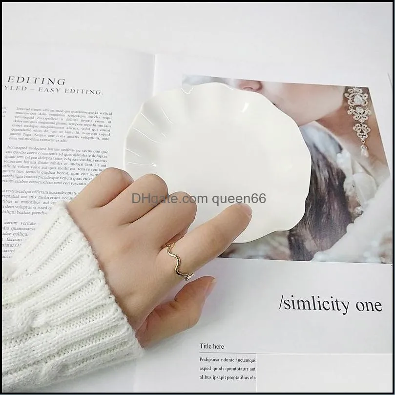 100 genuine 925 sterling silver open ring for women korea japan simple lines wave rings fine party jewelry gifts ymr961