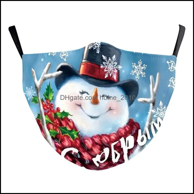 christmas face mask merry christmas santa snowman snowflake pattern face masks dustproof sunscreen washable men women face mask