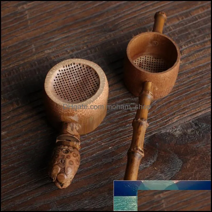 portable tea strainers bamboo rattan gourd shaped tea leaves funnel for table decor ceremony accessories 
