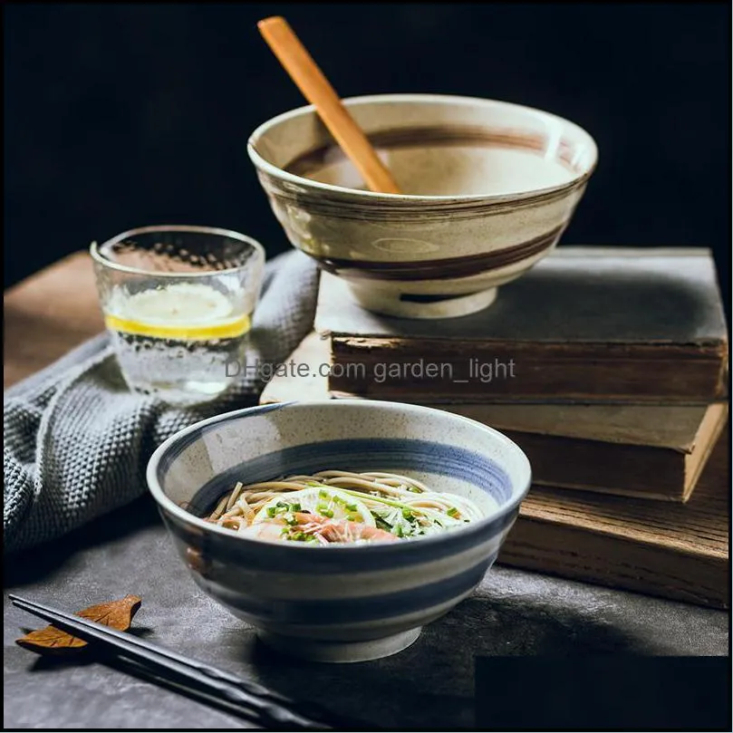 japanesestyle ceramic noodle bowl household large size rice soup restaurant commercial creative tablew bowls