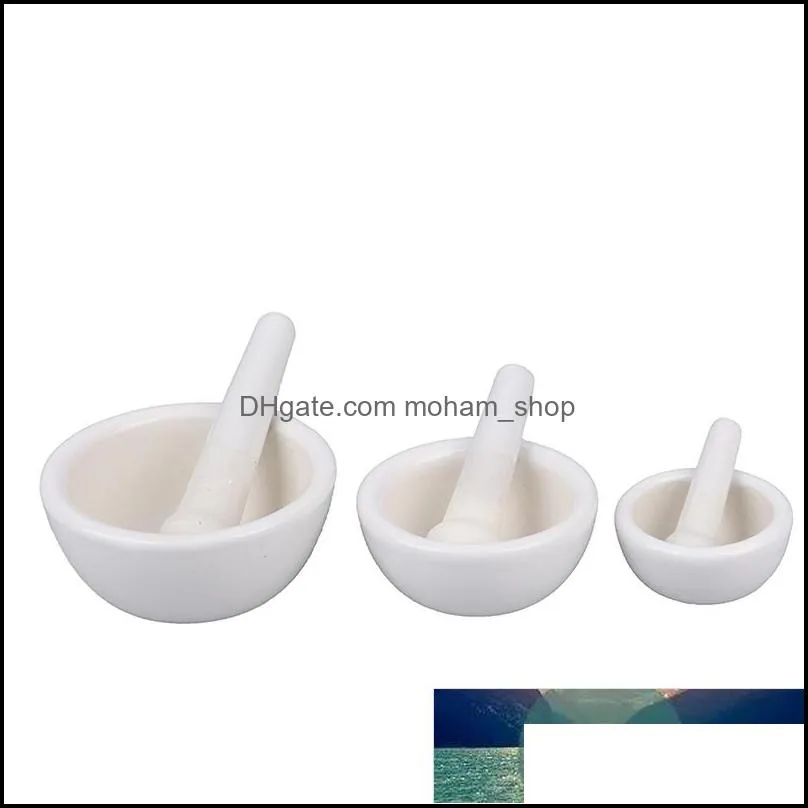 60/80/100mm mortar and pestle spice crusher ceramic bowl hard food kitchen tool vanilla spice tea garlic grinder