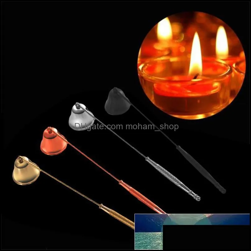 stainless steel smokeless candle wick bell snuffer home hand put off tool kit holders candle snuffer cocina candle accessories