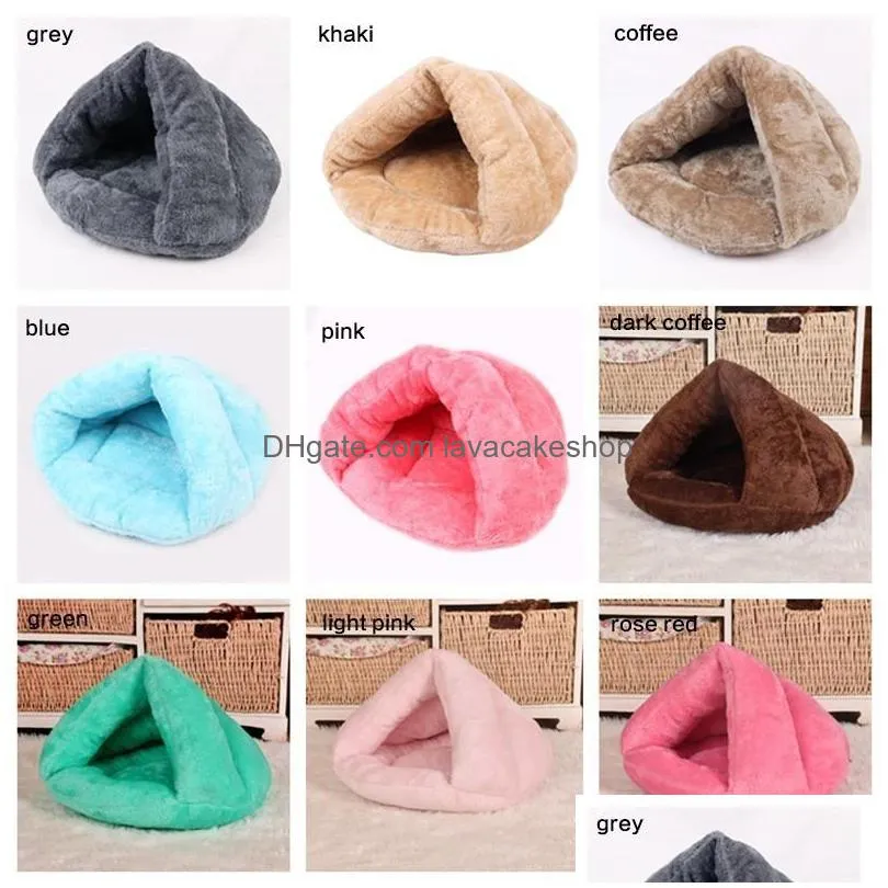  color cute soft warm cat cave bed fleece house cat sleeping bag dog bed mat kitten house cushion nest pet products for puppy