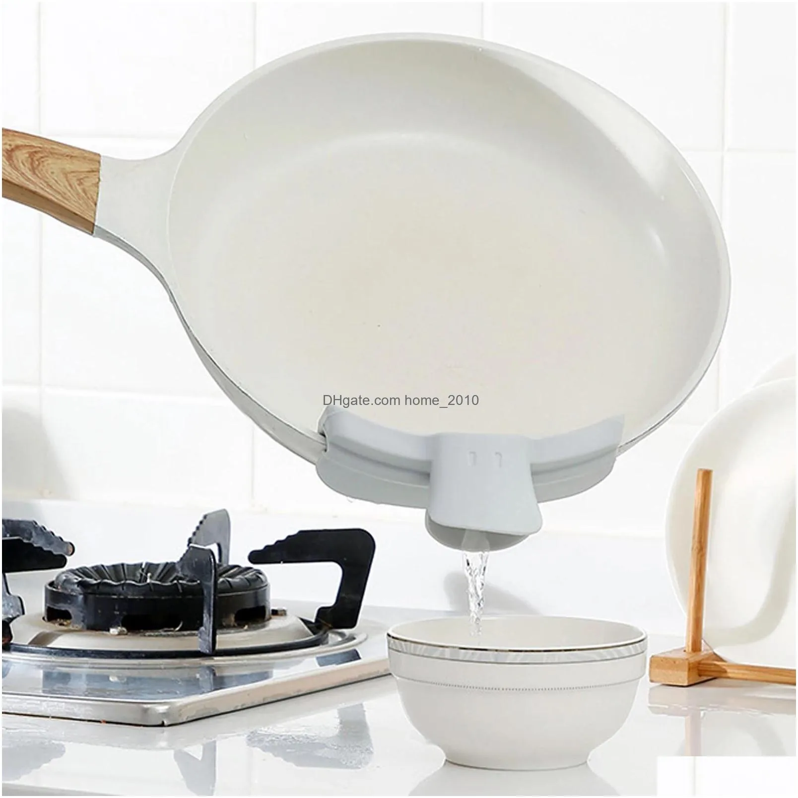 kitchen tools silicone soup diversion duckbill drain pan antispill kitchen liquid dispenser round mouth edge cooking deflector nozzle