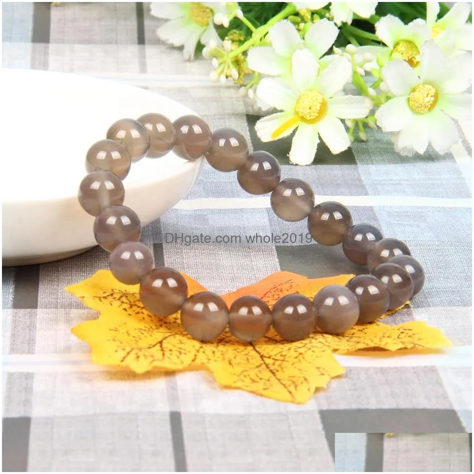 12 design 10mm natural onyx stone bracelet men wholesale 10pcs/lot beaded bracelet for women friend jewelry gift