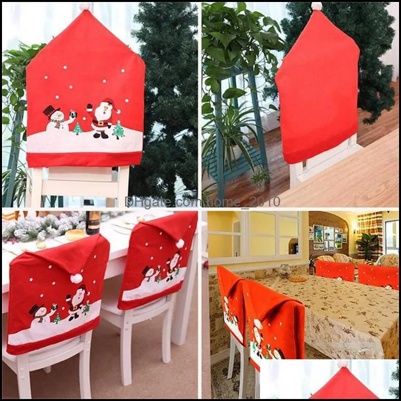 merry christmas santa claus kitchen table chair covers christmas holiday home decoration dining seat home party decor