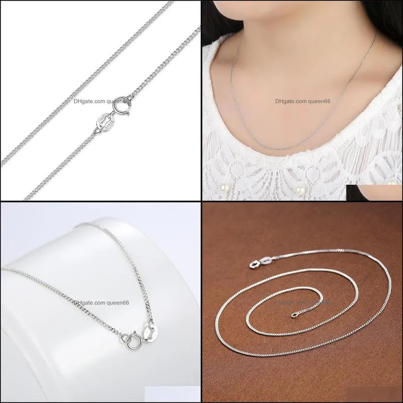 genuine 925 sterling silver link chains necklaces fit for pendant charm women men luxury s925 fine jewelry gift ymn044