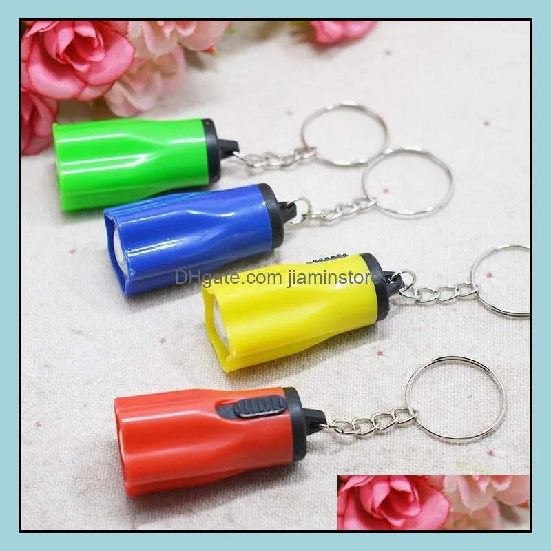 hiking camping outdoor gear led mini keychain super bright flashlight torch flower shape key chain ring mixed colors