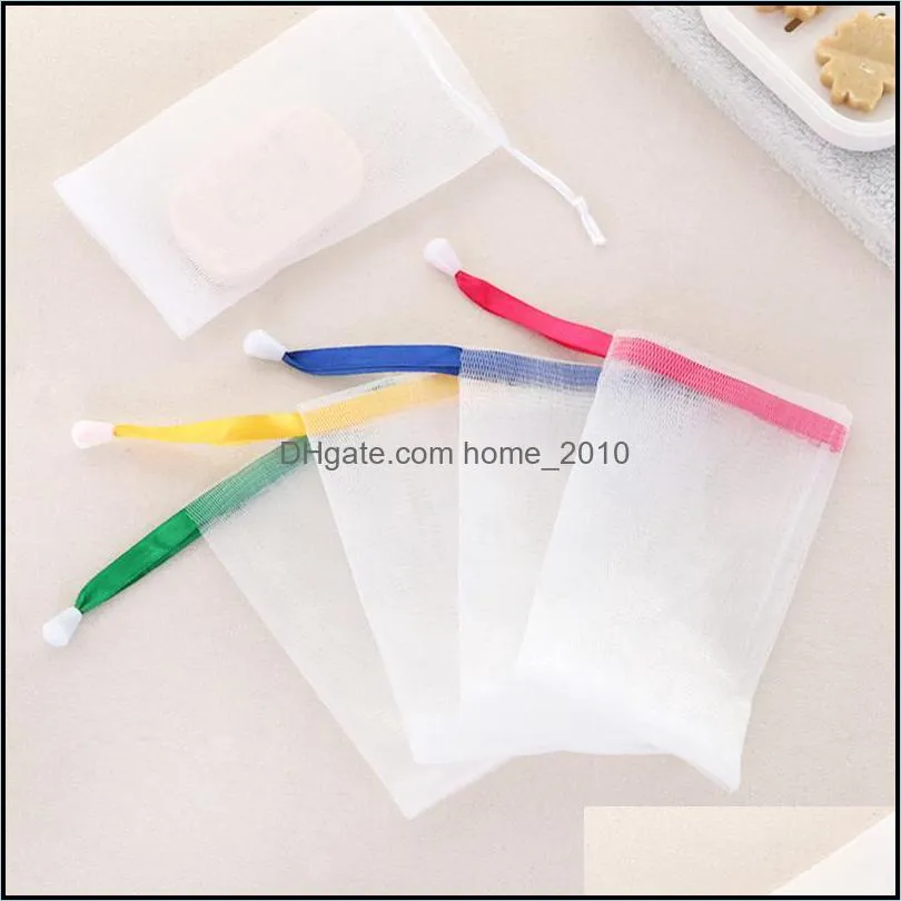 portable white nylon foaming mesh soap net soap mesh bag mesh net for cleansing face bathroom supplies bag