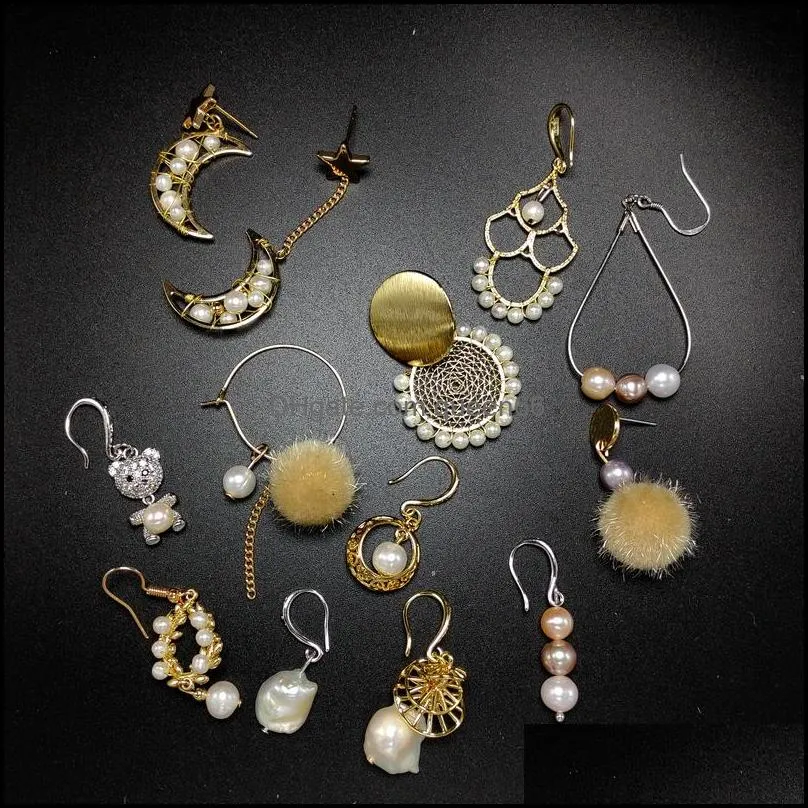 handmade freshwater pearl earrings pendant gold silver earrings 9 styles braided earrings tassel drop earring for women christmas gift
