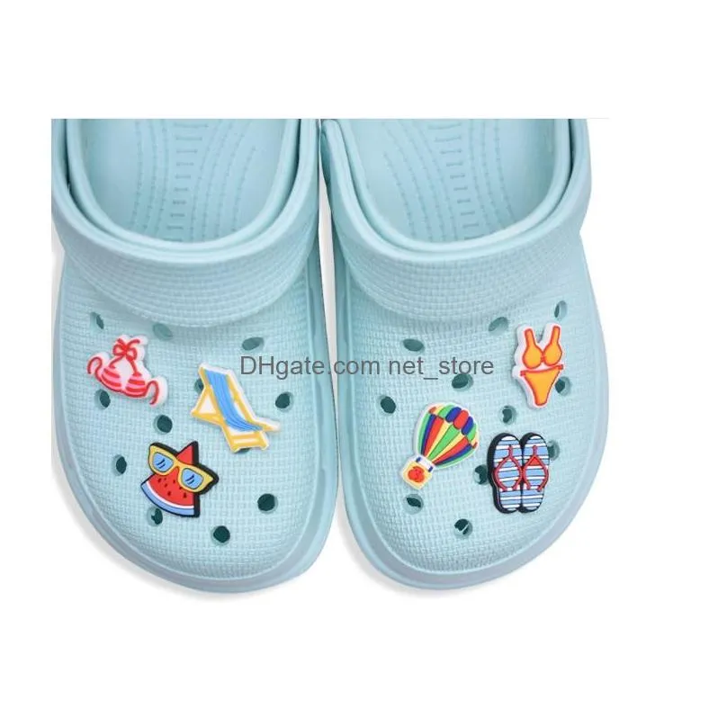 pvc charms shoecharms buckle fashion accessories soft rubber jibbitz for croc jibz shoes music instrument guitar rainbow beach slipper