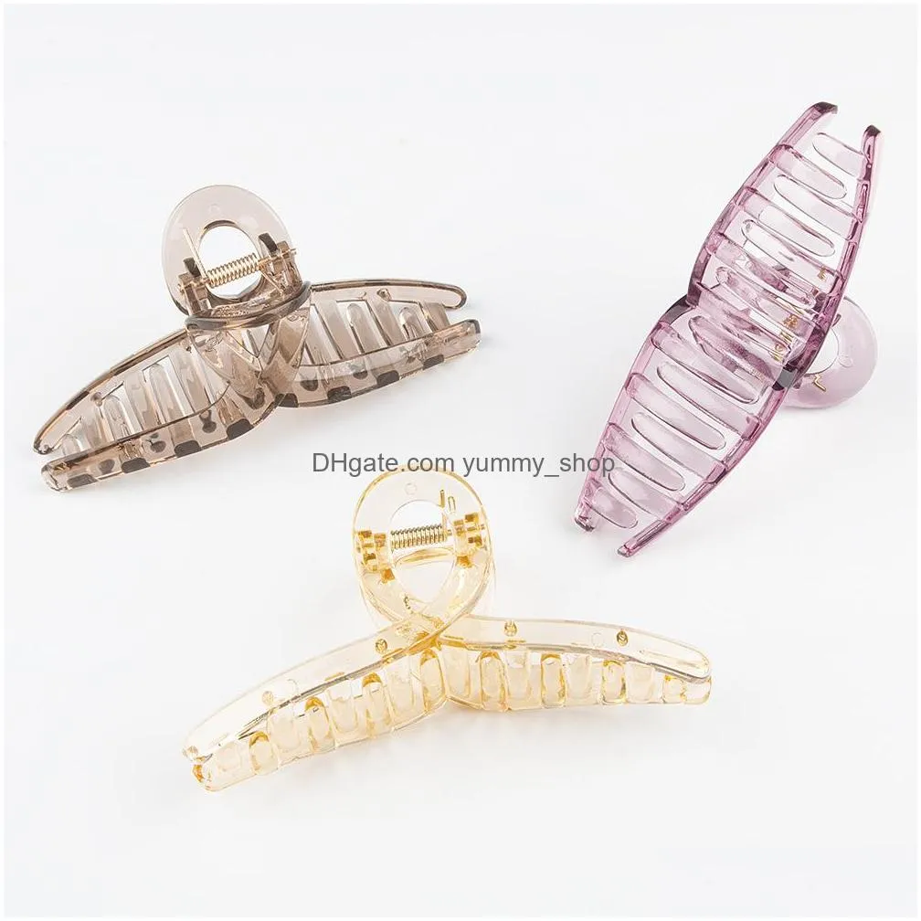 plastic hairpin for women hair clip bobby pin lady girl jelly color barrette back head shark clip large grip hair accessories