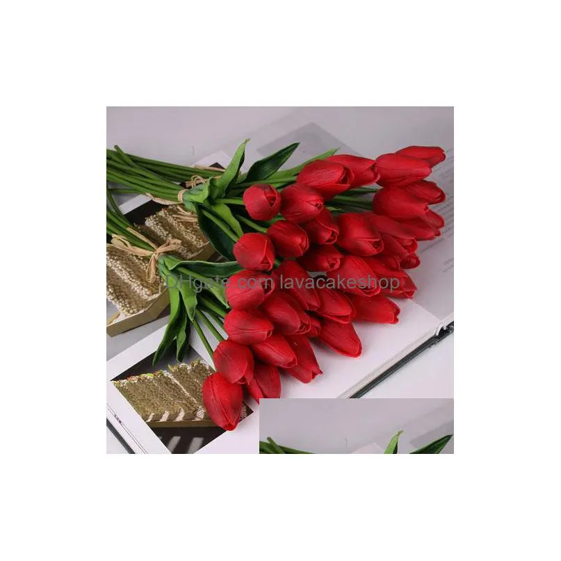 10pcs artificial tulips fake flowers vivid mini tulip flores fleur artificiales for home bouquet wedding decoration flower