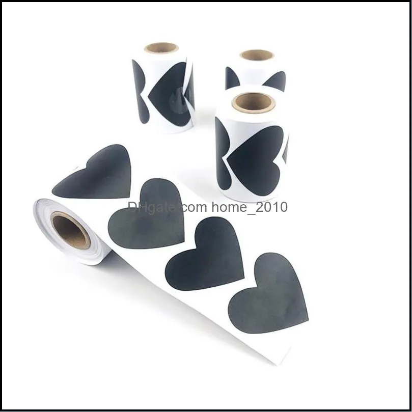 150pcs/roll waterproof bottle label heart shape stickers kitchen jam jar blackboard labels stickers marker pen bottle tags