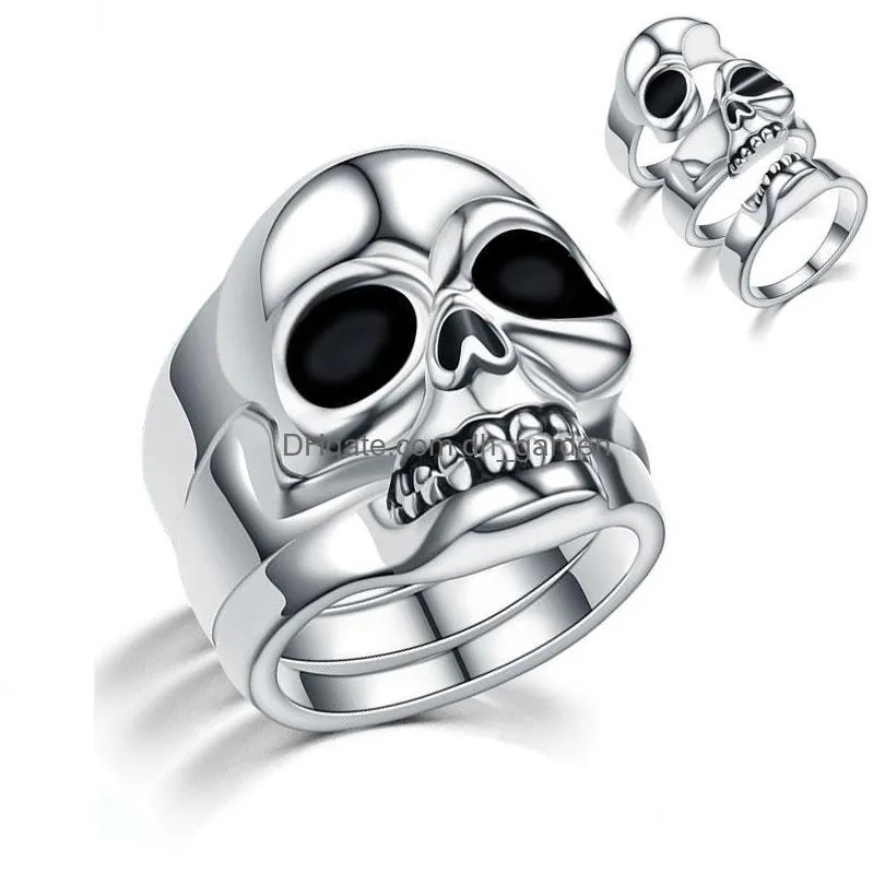 cluster rings punk skull men ring hip hop wedding for women male jewelry