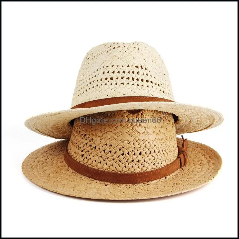 fashion mens womens straw jazz hats for women men couples summer outdoor travel beach sun protection hat wide brim panama hats top cap
