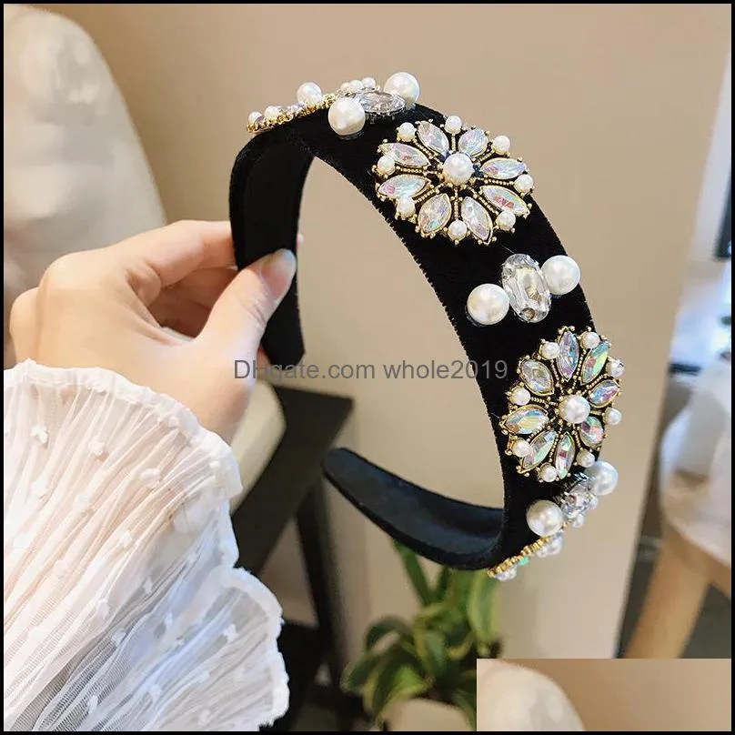 2020 pearl women hair sticks hairband rhinestone girls headbands headband headwear hair accessories head band for women fashion