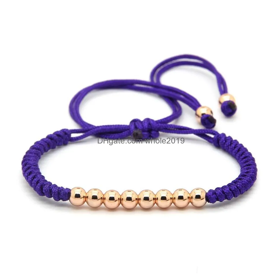 wholesale 10pcs/lot gift fashion jewelry 6mm purple string anil arjandas mix colors braiding macrame cz beads bracelet