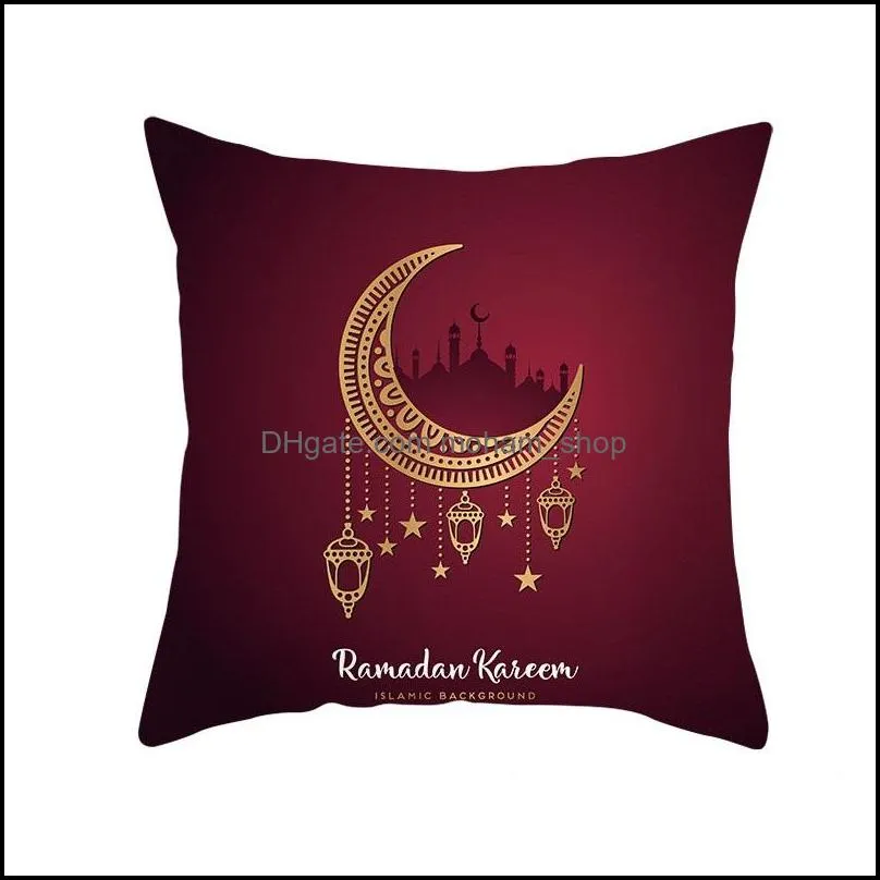 18 muslim islamic eid mubarak cushion cover ramadan pattern decorations pillow case mosque decorative pillow cover 45x45cm