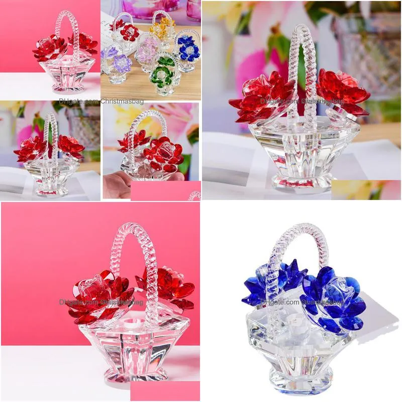 arts and crafts glass home aessories christmasbag crystal flower basket living room wine cabinet wedding small teacher mothers day gi