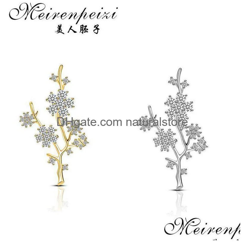 pins brooches meirenpeizi life theme copper brooch full of light bulbs christmas tree golden silver fir zircon pin jewelry