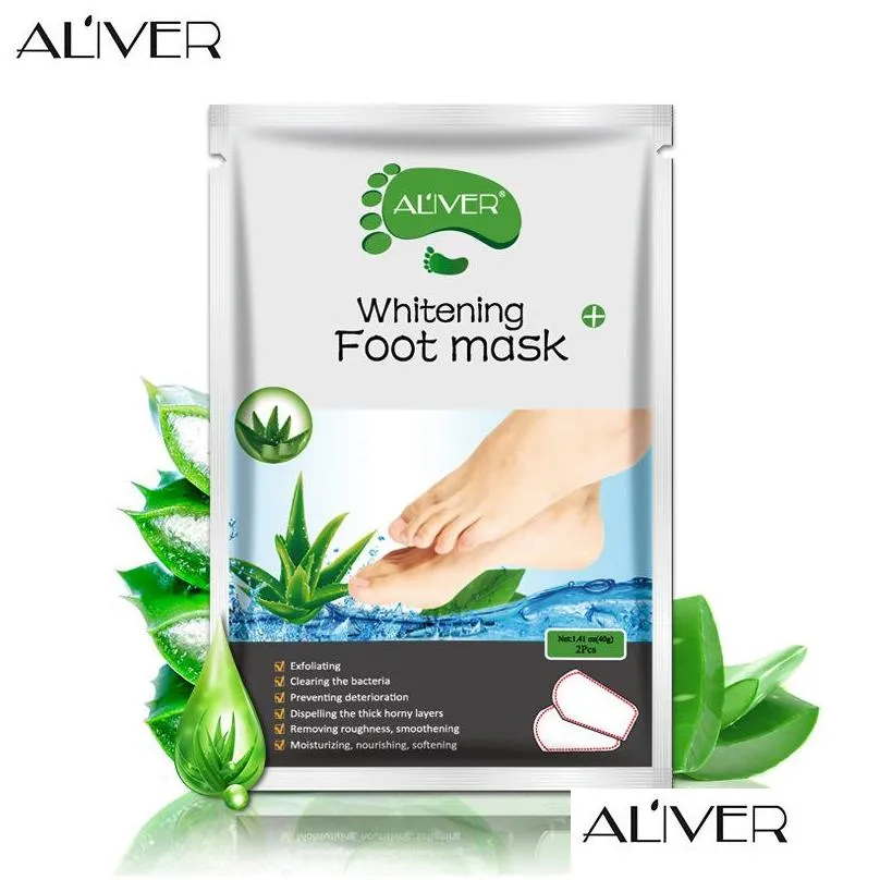  lemon aloe exfoliating foot mask silicone heel cover socks peel off remove dead skin foot care foot spa treatments