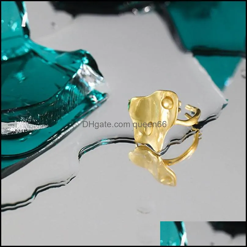 100 genuine 925 sterling silver open ring for women korea ins leaves adjustable bague fine jewelry ymr1163