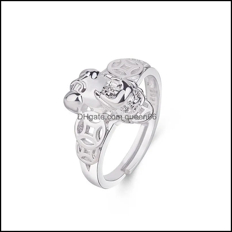 silver rings sweet romantic zircon open branch adjustable ring for women wedding party jewelry